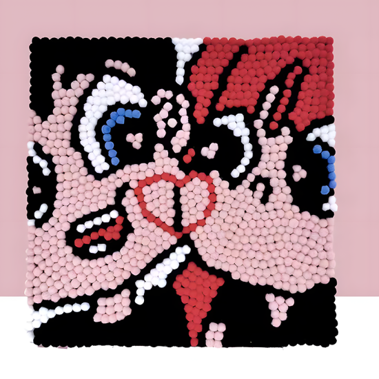 Pompom Ball Mosaic Art